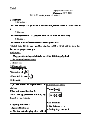 Giáo án Đại số lớp 7 - Tuần 02
